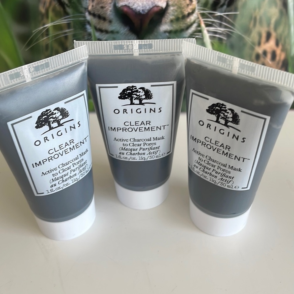 3 tubes of Origins Clear Improvement Active charcoal mask, 1 Oz each x3